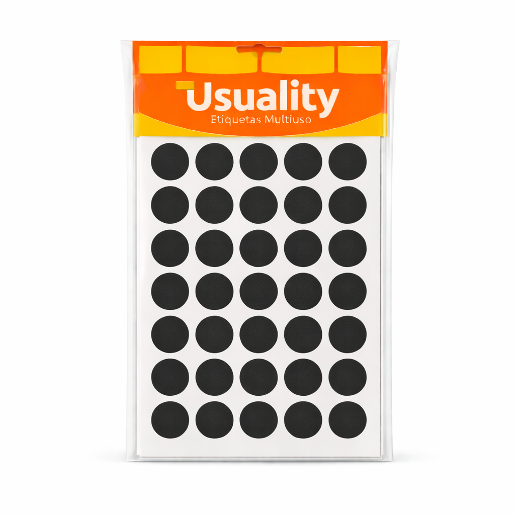 Etiqueta Lacre Office | Preta | 25 cartelas c/ 160 un. (PA000200004341)